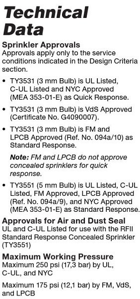 Tyco technical data