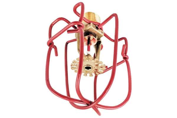 Red fire sprinkler head guard