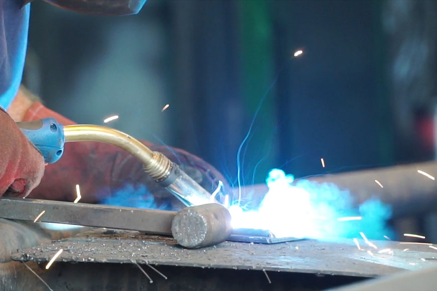 Stainless steel being welded