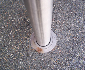 Rust stain on stainless steel bollard