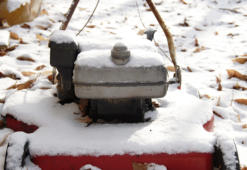 Lawn Mower in Snow