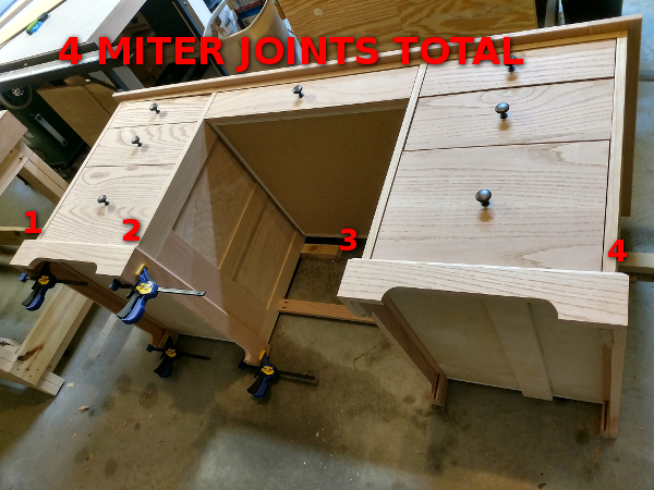 Illustrating the 4 miter joints required