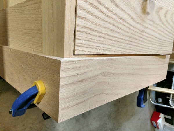 Closeup of the baseboard dry fit