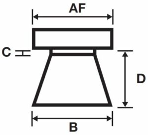 Break Away or Shear Nuts Dimensions