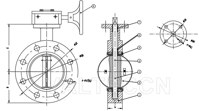 langed butterfly valve drawing