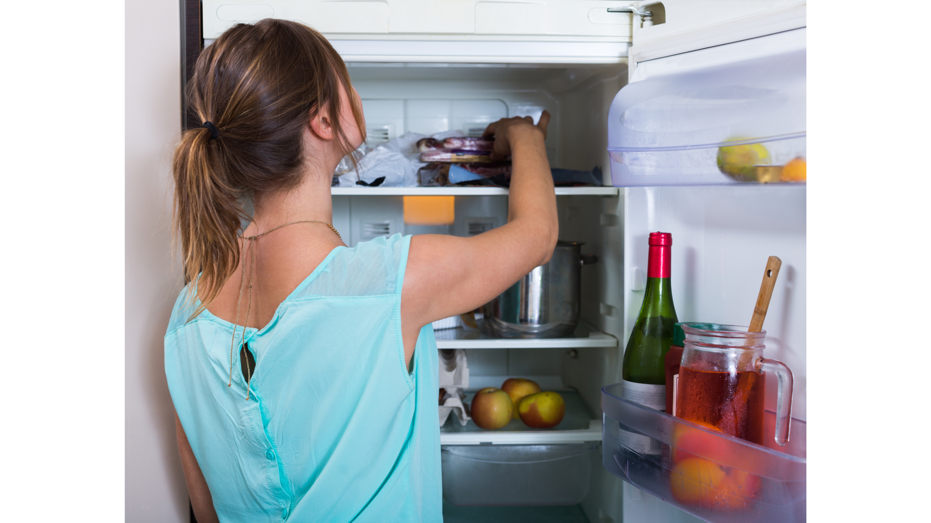 Fridge filled with food