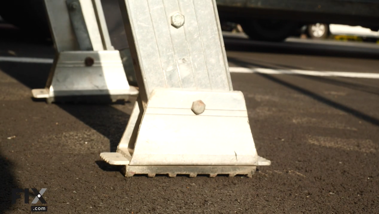 Setting Up a Ladder on a Flat Surface