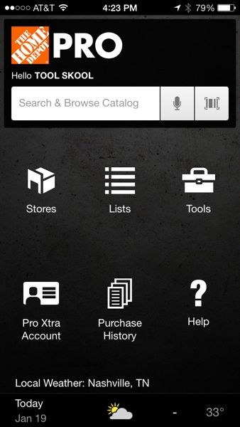 Home Depot Pro App