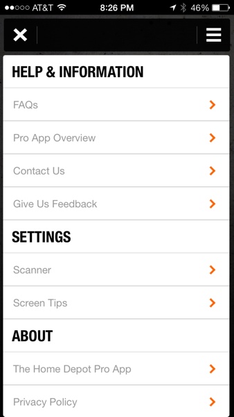 Home Depot Pro App